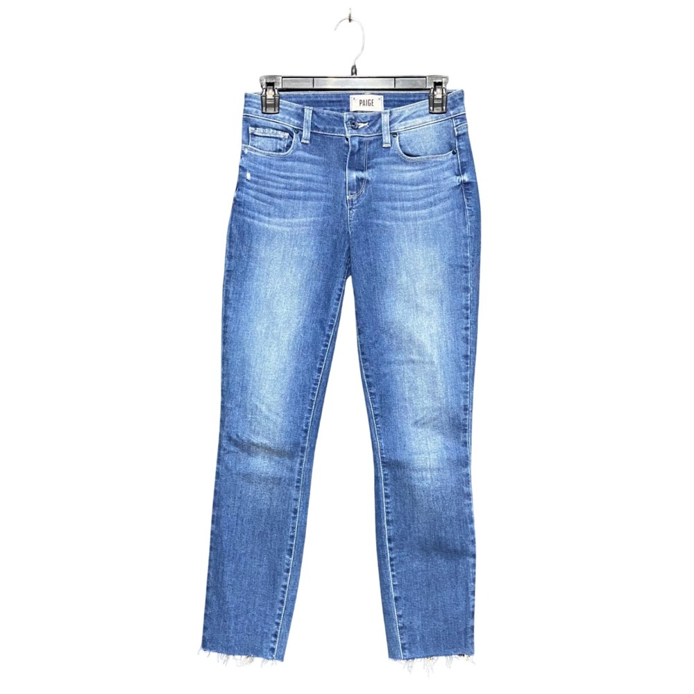 PAIGE Verdugo Ankle Jeans Women's 27 Midtown Frayed Hem Denim Mid‎ Rise